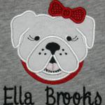 This DAWG applique can be made with or without the bow.  Add it to a Euro tote for the ultimate game day accessory.
