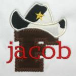 All letters of the alphabet are available in this cowboy applique - PA