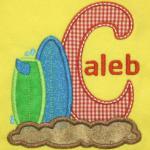 This applique is available with all letters of the alphabet.
