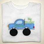 This applique is large and will not fit on smaller items.  Big Brother extra $.