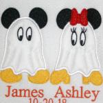 Design includes either Mickey Mouse or Minnie Mouse and Name
