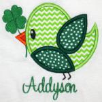 Add a bow (as shown on the APPLIQUE page) to make it a sweet girly bird.  Add $1.00 for the bow.