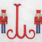 These are totally embroidered Nutcrackers.  Use them with a name, initials or just a single letter.
