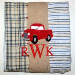 I added this vintage truck and monogram to this beautiful baby quilt.
